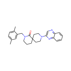 Cc1ccc(C)c(CN2CCCC3(CCN(c4cnc5ccccc5n4)CC3)C2=O)c1 ZINC000096173058