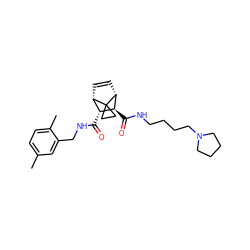 Cc1ccc(C)c(CNC(=O)[C@@H]2[C@@H]3C=C[C@H]([C@H]2C(=O)NCCCCN2CCCC2)C32CC2)c1 ZINC000168479926