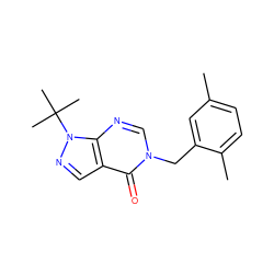 Cc1ccc(C)c(Cn2cnc3c(cnn3C(C)(C)C)c2=O)c1 ZINC000004143790