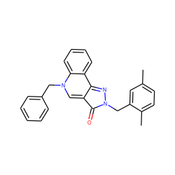 Cc1ccc(C)c(Cn2nc3c4ccccc4n(Cc4ccccc4)cc-3c2=O)c1 ZINC000008024163