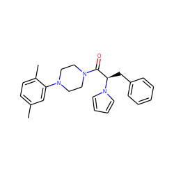 Cc1ccc(C)c(N2CCN(C(=O)[C@@H](Cc3ccccc3)n3cccc3)CC2)c1 ZINC000004910838