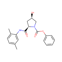 Cc1ccc(C)c(NC(=O)[C@H]2C[C@@H](O)CN2C(=O)Oc2ccccc2)c1 ZINC000000861997