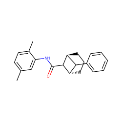 Cc1ccc(C)c(NC(=O)C2[C@H]3CCC[C@H]2C3c2ccccc2)c1 ZINC000100547413