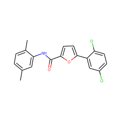 Cc1ccc(C)c(NC(=O)c2ccc(-c3cc(Cl)ccc3Cl)o2)c1 ZINC000000848990