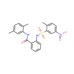 Cc1ccc(C)c(NC(=O)c2ccccc2NS(=O)(=O)c2cc([N+](=O)[O-])ccc2C)c1 ZINC000008682406