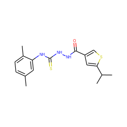 Cc1ccc(C)c(NC(=S)NNC(=O)c2csc(C(C)C)c2)c1 ZINC000008685691