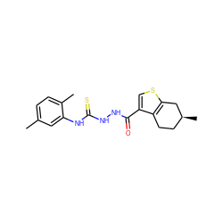 Cc1ccc(C)c(NC(=S)NNC(=O)c2csc3c2CC[C@H](C)C3)c1 ZINC000008579203