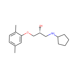 Cc1ccc(C)c(OC[C@H](O)CNC2CCCC2)c1 ZINC000005050315