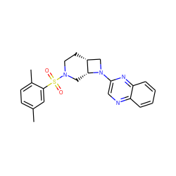 Cc1ccc(C)c(S(=O)(=O)N2CC[C@@H]3CN(c4cnc5ccccc5n4)[C@@H]3C2)c1 ZINC000116826189