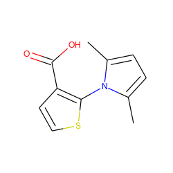 Cc1ccc(C)n1-c1sccc1C(=O)O ZINC000000116038