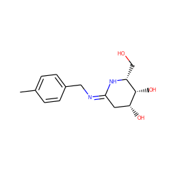 Cc1ccc(C/N=C2/C[C@@H](O)[C@@H](O)[C@@H](CO)N2)cc1 ZINC000653762986