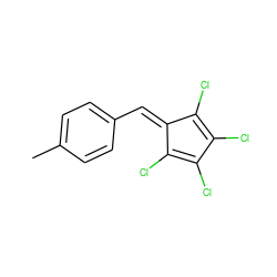 Cc1ccc(C=C2C(Cl)=C(Cl)C(Cl)=C2Cl)cc1 ZINC000001628211