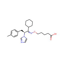 Cc1ccc(C[C@@H](/C(=N/OCCCCC(=O)O)C2CCCCC2)n2ccnc2)cc1 ZINC000003931776