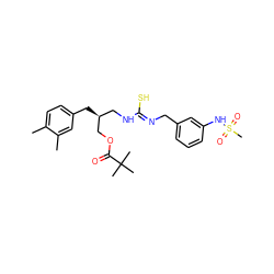 Cc1ccc(C[C@@H](CN/C(S)=N/Cc2cccc(NS(C)(=O)=O)c2)COC(=O)C(C)(C)C)cc1C ZINC000013523893