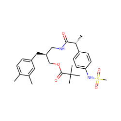 Cc1ccc(C[C@@H](CNC(=O)[C@H](C)c2ccc(NS(C)(=O)=O)cc2)COC(=O)C(C)(C)C)cc1C ZINC000014973203