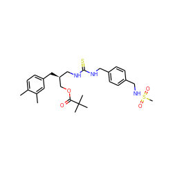 Cc1ccc(C[C@@H](CNC(=S)NCc2ccc(CNS(C)(=O)=O)cc2)COC(=O)C(C)(C)C)cc1C ZINC000013523900