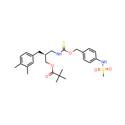 Cc1ccc(C[C@@H](CNC(=S)OCc2ccc(NS(C)(=O)=O)cc2)COC(=O)C(C)(C)C)cc1C ZINC000026380452