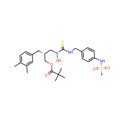 Cc1ccc(C[C@@H](COC(=O)C(C)(C)C)CN(O)C(=S)NCc2ccc(NS(C)(=O)=O)cc2)cc1C ZINC000026389704