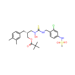 Cc1ccc(C[C@@H](COC(=O)C(C)(C)C)CN(O)C(=S)NCc2ccc(NS(C)(=O)=O)cc2Cl)cc1C ZINC000026391762