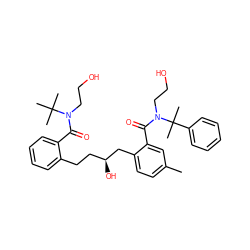 Cc1ccc(C[C@@H](O)CCc2ccccc2C(=O)N(CCO)C(C)(C)C)c(C(=O)N(CCO)C(C)(C)c2ccccc2)c1 ZINC000014946671