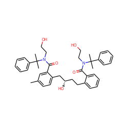 Cc1ccc(C[C@@H](O)CCc2ccccc2C(=O)N(CCO)C(C)(C)c2ccccc2)c(C(=O)N(CCO)C(C)(C)c2ccccc2)c1 ZINC000026671995