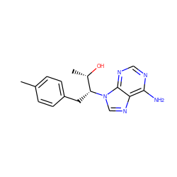 Cc1ccc(C[C@H]([C@H](C)O)n2cnc3c(N)ncnc32)cc1 ZINC000013835542