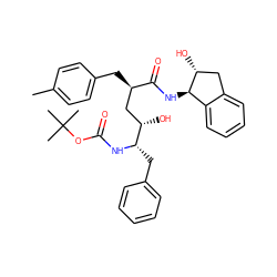 Cc1ccc(C[C@H](C[C@H](O)[C@H](Cc2ccccc2)NC(=O)OC(C)(C)C)C(=O)N[C@@H]2c3ccccc3C[C@H]2O)cc1 ZINC000026818322