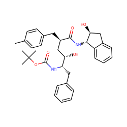 Cc1ccc(C[C@H](C[C@H](O)[C@H](Cc2ccccc2)NC(=O)OC(C)(C)C)C(=O)N[C@H]2c3ccccc3C[C@@H]2O)cc1 ZINC000027518194