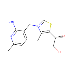 Cc1ccc(C[n+]2csc([C@H](O)CO)c2C)c(N)n1 ZINC000029125929