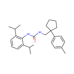 Cc1ccc(C2(CNC(=O)Nc3c(C(C)C)cccc3C(C)C)CCCC2)cc1 ZINC000013736805