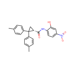 Cc1ccc(C2(c3ccc(C)cc3)C[C@@H]2C(=O)Nc2ccc([N+](=O)[O-])cc2O)cc1 ZINC000004474674