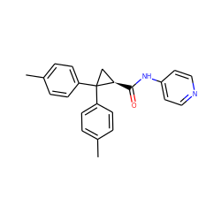 Cc1ccc(C2(c3ccc(C)cc3)C[C@H]2C(=O)Nc2ccncc2)cc1 ZINC000000335352