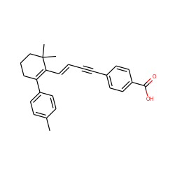 Cc1ccc(C2=C(/C=C/C#Cc3ccc(C(=O)O)cc3)C(C)(C)CCC2)cc1 ZINC000001550227