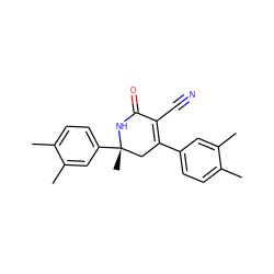 Cc1ccc(C2=C(C#N)C(=O)N[C@@](C)(c3ccc(C)c(C)c3)C2)cc1C ZINC001772614981