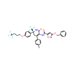 Cc1ccc(C2=C(NC(=O)c3cc(OCc4ccccc4)no3)C(=O)N[C@](c3ccc(OCCCC(F)(F)F)cc3)(C(F)(F)F)C2)cc1 ZINC001772640381