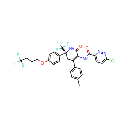 Cc1ccc(C2=C(NC(=O)c3ccc(Cl)nn3)C(=O)N[C@](c3ccc(OCCCC(F)(F)F)cc3)(C(F)(F)F)C2)cc1 ZINC001772613948