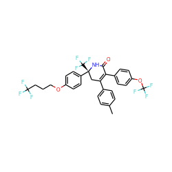 Cc1ccc(C2=C(c3ccc(OC(F)(F)F)cc3)C(=O)N[C@](c3ccc(OCCCC(F)(F)F)cc3)(C(F)(F)F)C2)cc1 ZINC001772587412