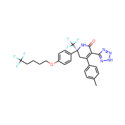 Cc1ccc(C2=C(c3nn[nH]n3)C(=O)N[C@@](c3ccc(OCCCCC(F)(F)F)cc3)(C(F)(F)F)C2)cc1 ZINC000224066128