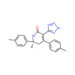 Cc1ccc(C2=C(c3nn[nH]n3)C(=O)N[C@](C)(c3ccc(C)cc3)C2)cc1 ZINC001772613867