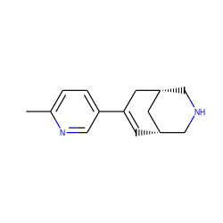 Cc1ccc(C2=C[C@H]3CNC[C@@H](C2)C3)cn1 ZINC000095576527