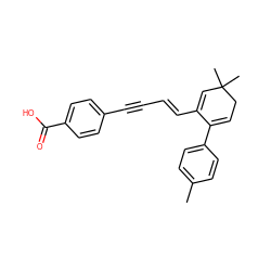 Cc1ccc(C2=CCC(C)(C)C=C2/C=C/C#Cc2ccc(C(=O)O)cc2)cc1 ZINC000001550230