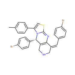 Cc1ccc(C2=CSC3=NC4=C(CNC/C4=C/c4ccc(Br)cc4)[C@H](c4ccc(Br)cc4)N23)cc1 ZINC001772644142