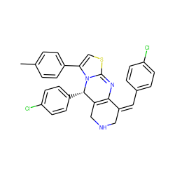 Cc1ccc(C2=CSC3=NC4=C(CNC/C4=C/c4ccc(Cl)cc4)[C@H](c4ccc(Cl)cc4)N23)cc1 ZINC001772641365