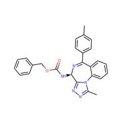 Cc1ccc(C2=N[C@H](NC(=O)OCc3ccccc3)c3nnc(C)n3-c3ccccc32)cc1 ZINC000096284864