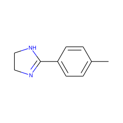 Cc1ccc(C2=NCCN2)cc1 ZINC000001641623