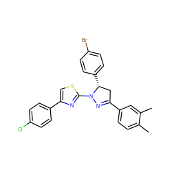 Cc1ccc(C2=NN(c3nc(-c4ccc(Cl)cc4)cs3)[C@H](c3ccc(Br)cc3)C2)cc1C ZINC000072179087