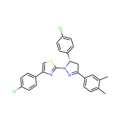 Cc1ccc(C2=NN(c3nc(-c4ccc(Cl)cc4)cs3)[C@H](c3ccc(Cl)cc3)C2)cc1C ZINC000072178541