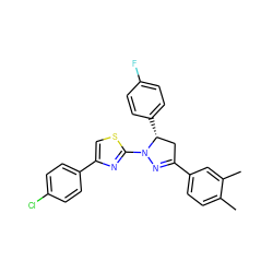 Cc1ccc(C2=NN(c3nc(-c4ccc(Cl)cc4)cs3)[C@H](c3ccc(F)cc3)C2)cc1C ZINC000072177372