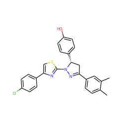 Cc1ccc(C2=NN(c3nc(-c4ccc(Cl)cc4)cs3)[C@H](c3ccc(O)cc3)C2)cc1C ZINC000072178383