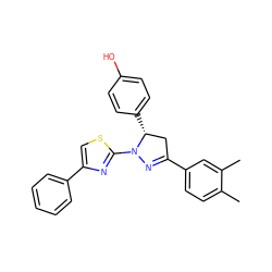 Cc1ccc(C2=NN(c3nc(-c4ccccc4)cs3)[C@H](c3ccc(O)cc3)C2)cc1C ZINC000072177368